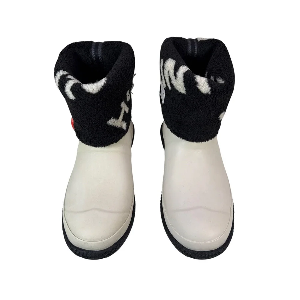 Hunter Original Slipper Snow Boot Womens 8 Insulated Foldable Cuff White Willow